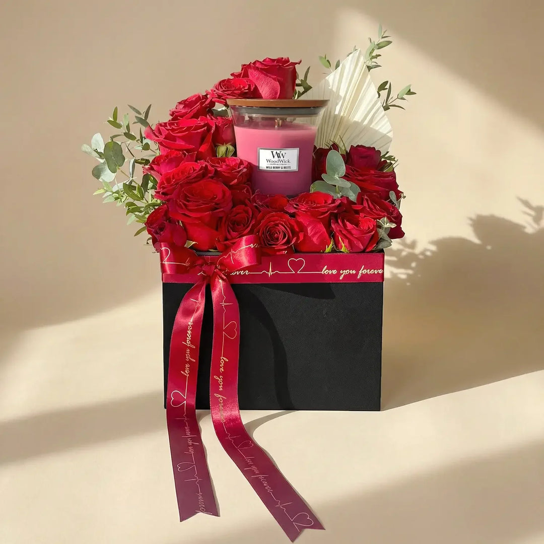 Romantic Red Rose & Candle Gift Set