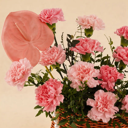 Charming Pink Blossom Basket