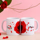 Blooming Love Personalized Ceramic Mug Set - Perfect Gift for Couples
