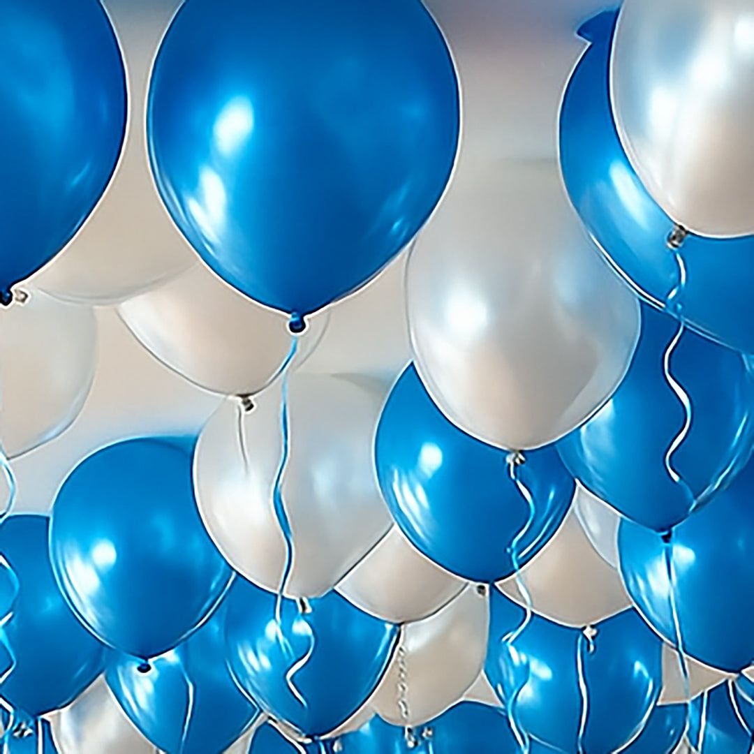 Elegant Blue and Silver Helium Balloon Decoration for Events