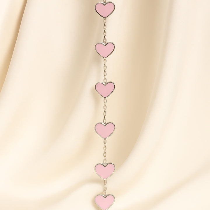Blush Hearts Necklace Set With Bouquet