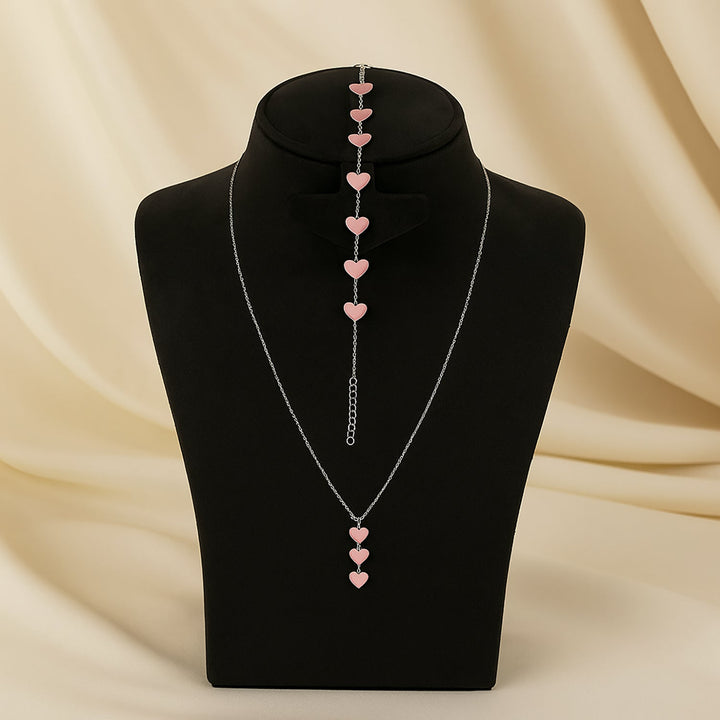 Blush Hearts Necklace Set