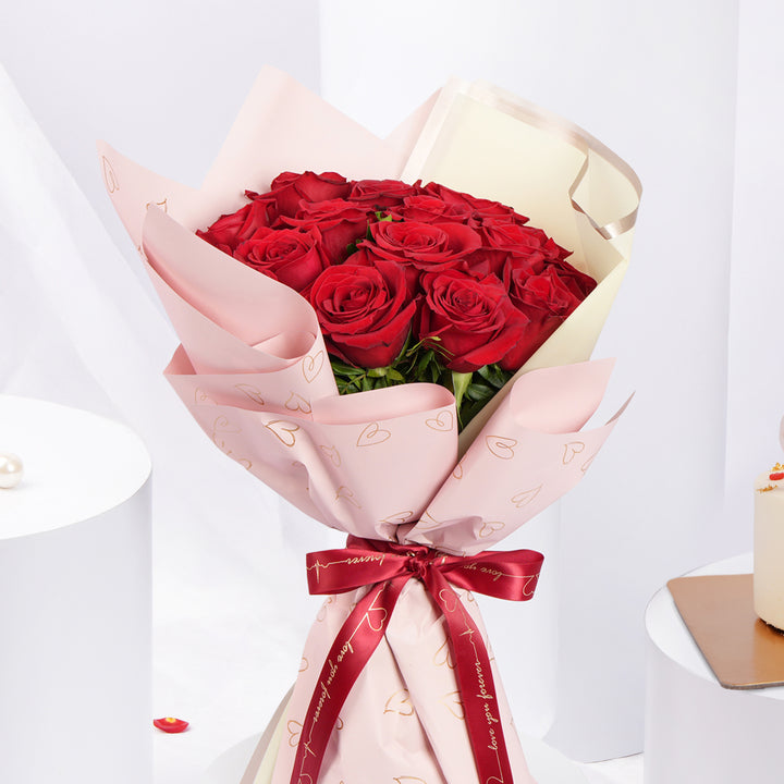 Blush Of Passion Bouquet | Chocolate Mono Cake 200gm