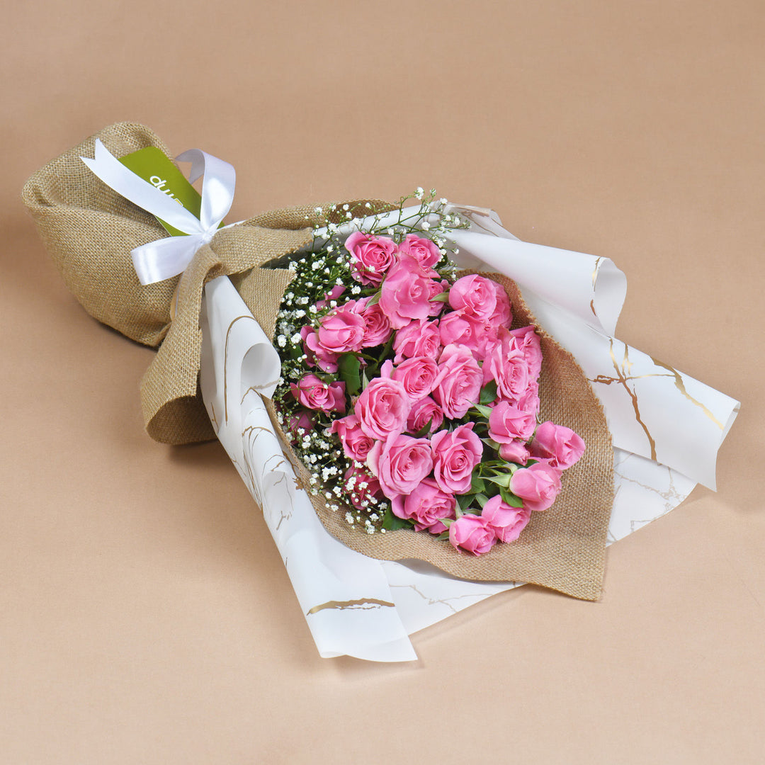 Elegant Blushing Beauty Pink Rose Bouquet