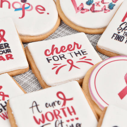 Breast Cancer Awareness Pink Ribbon Butter Cookies Gift Set