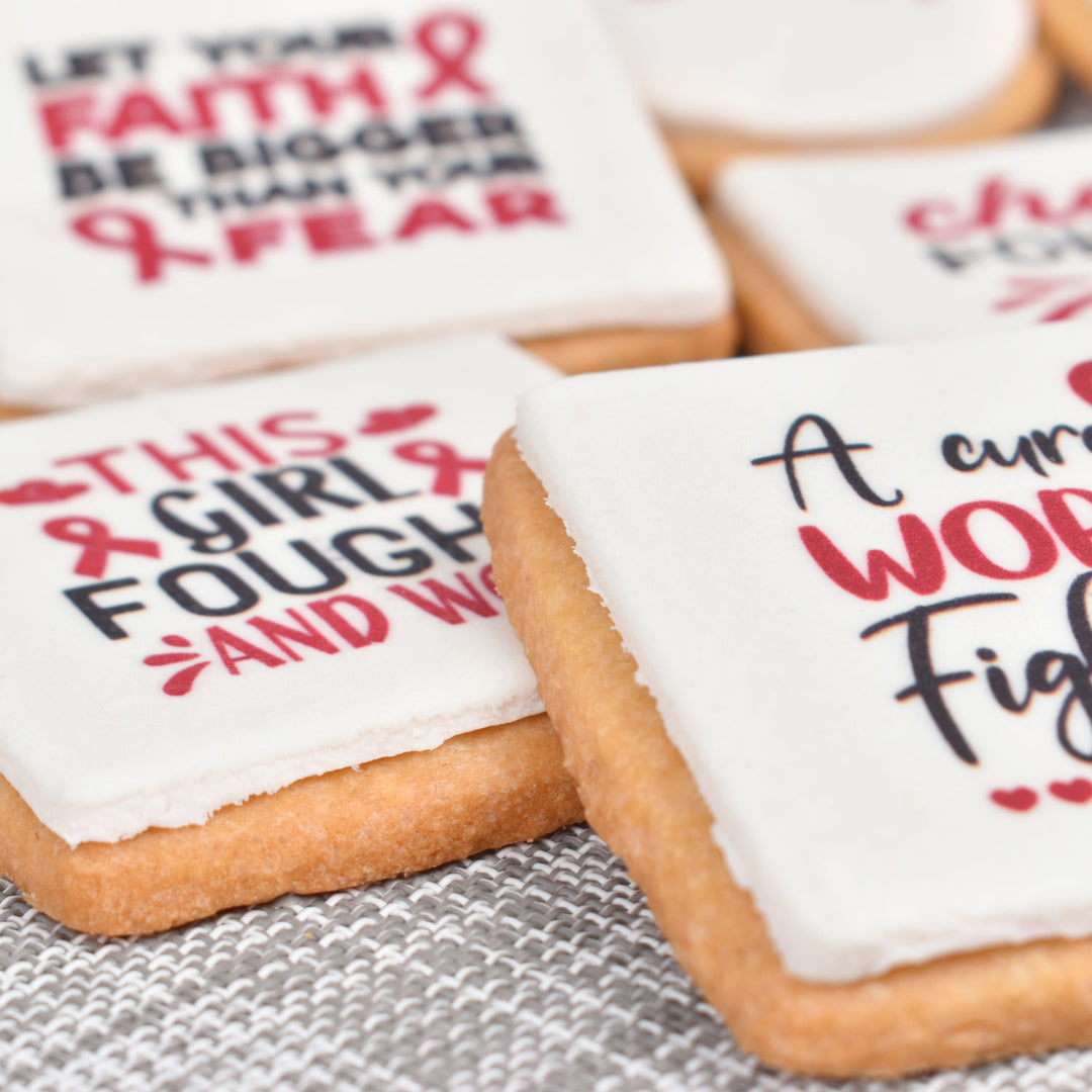 مجموعة هدايا كوكيز الزبدة بشريط الوعي بسرطان الثدي