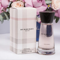 Exquisite Birthday Gift: Burberry Touch & Elegant Floral Arrangement for Her