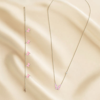 Butterfly Blush Necklace Set