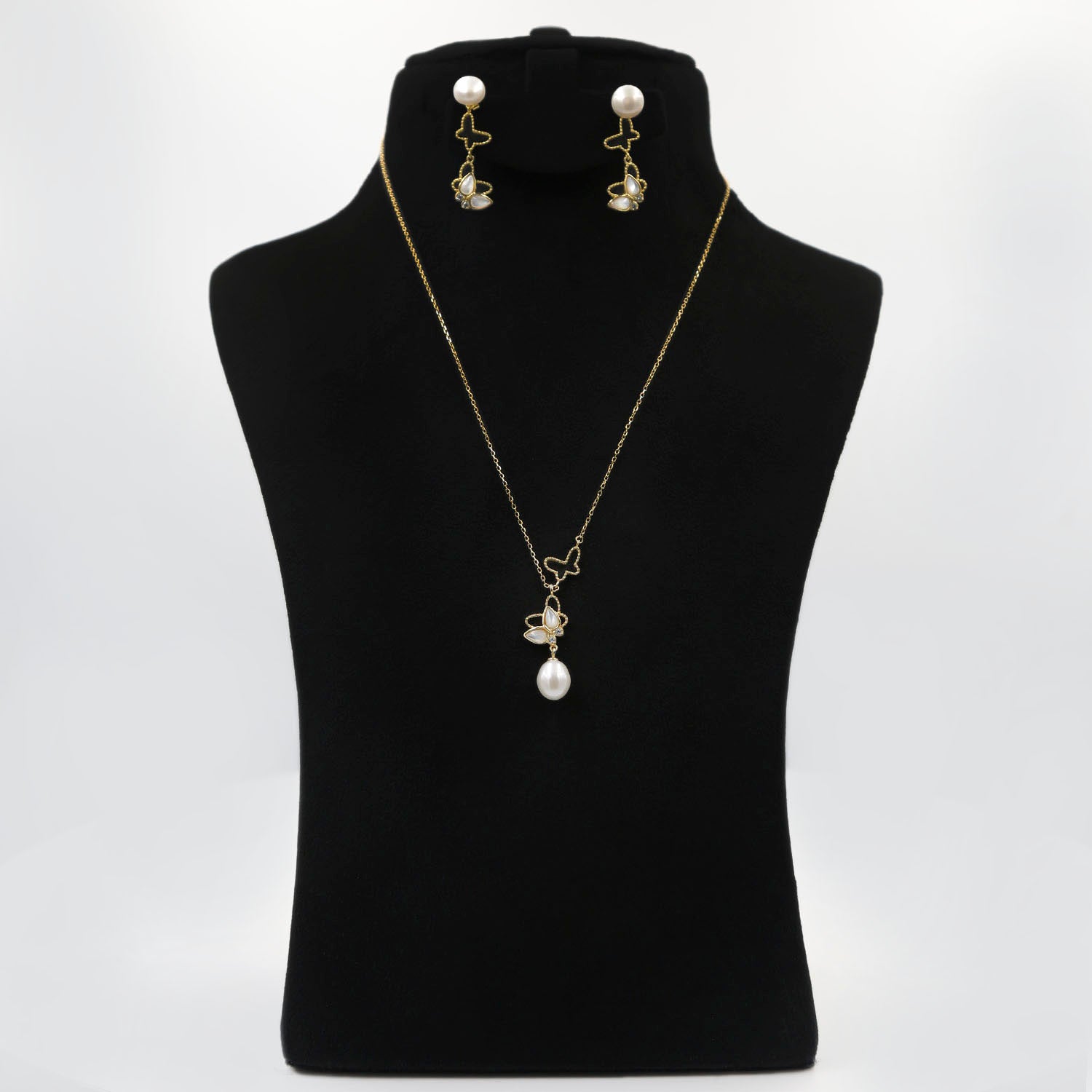 Butterfly Gold Plated Sterling Silver Set
