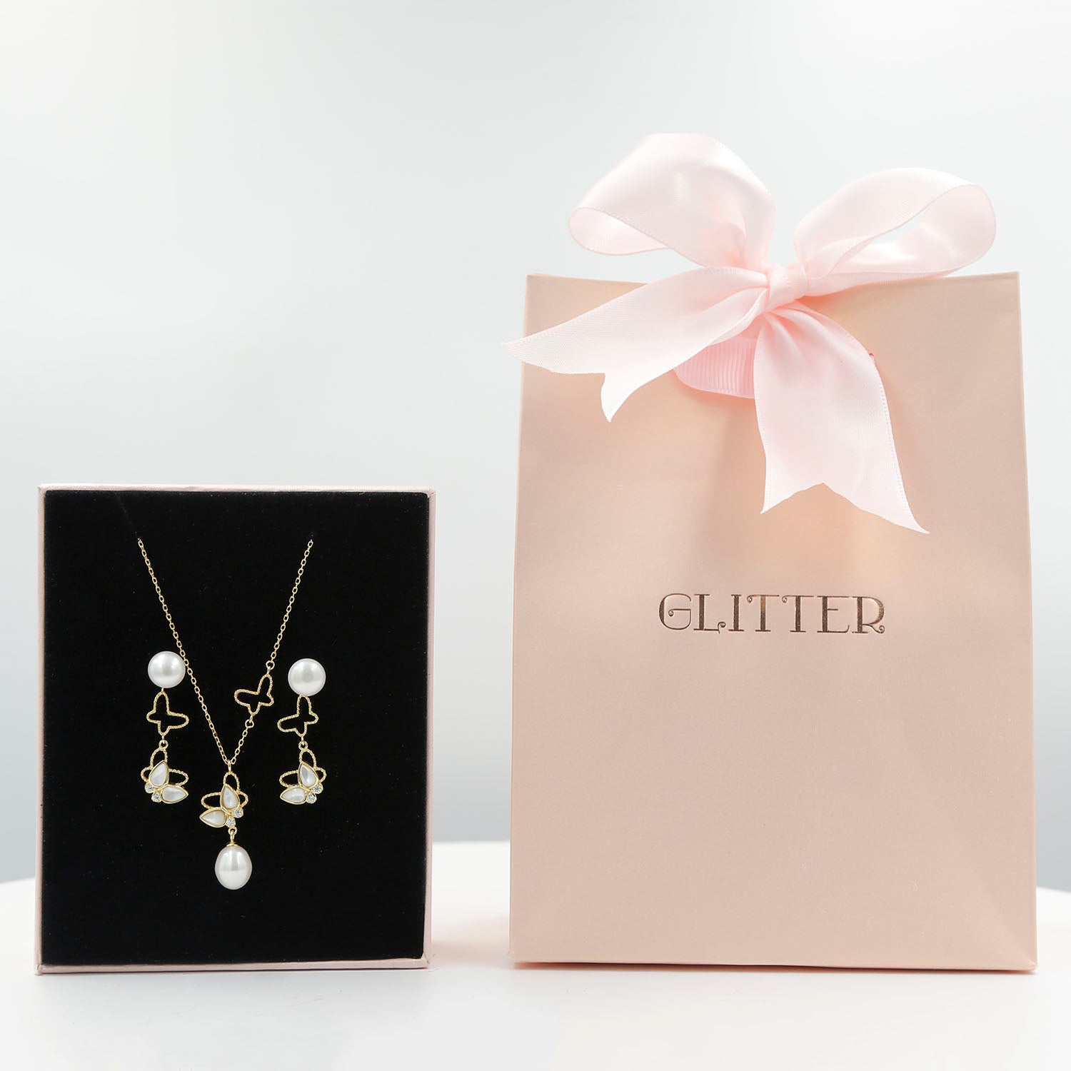 Butterfly Gold Plated Sterling Silver Set