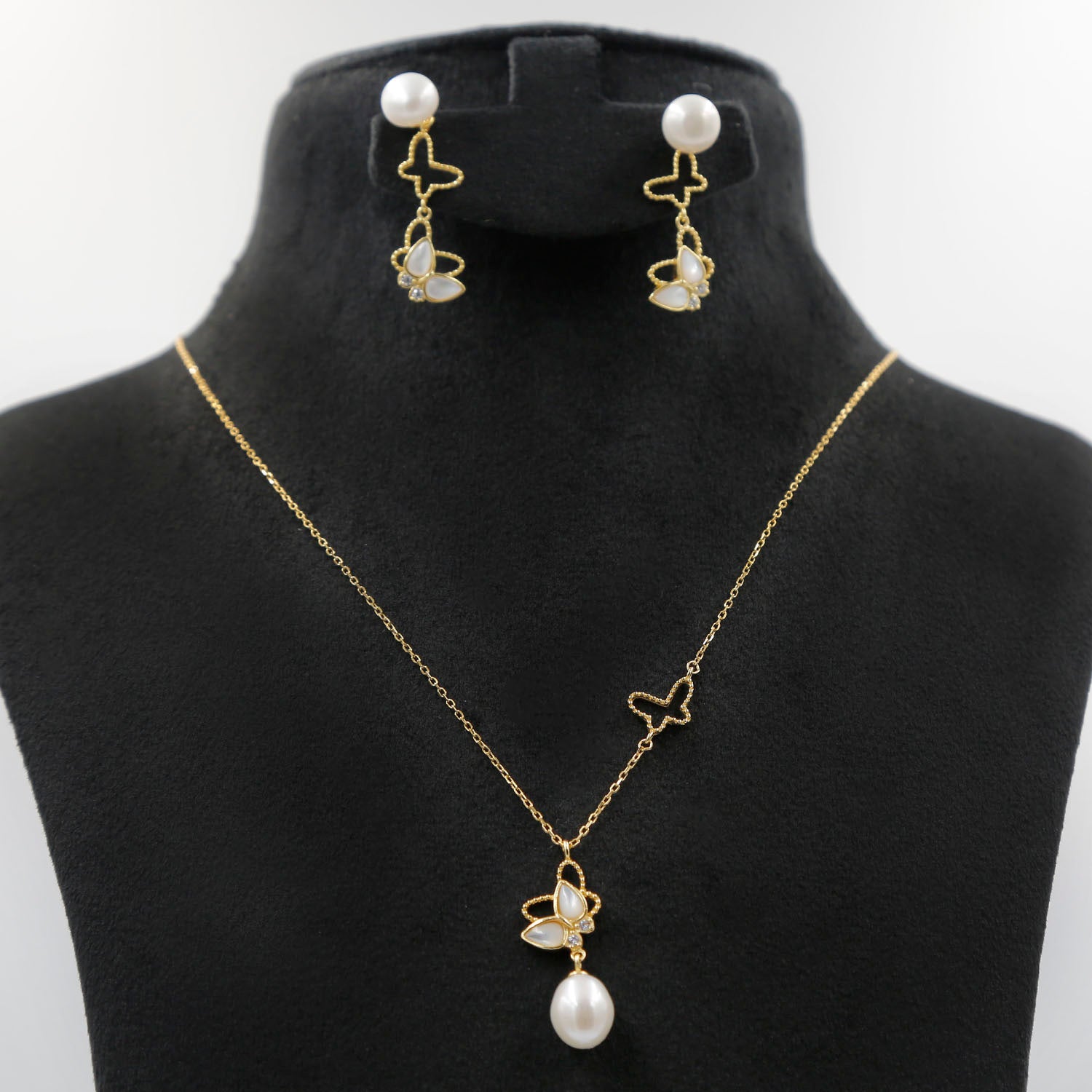 Butterfly Gold Plated Sterling Silver Set