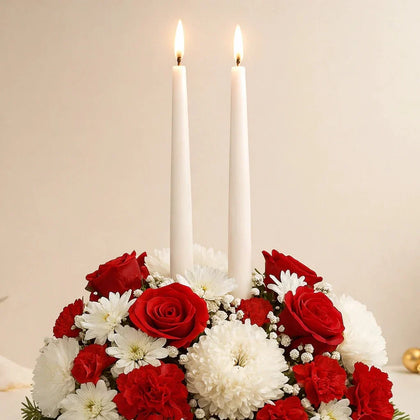 Candle and Flower Centrepeice