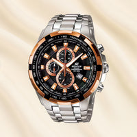 CASIO Chrono Edge Dual Tone Watch for Men With Fnp Flower Sleeve