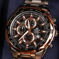 CASIO Chrono Edge Dual Tone Watch for Men With Fnp Flower Sleeve