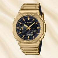 ساعة كاسيو جي-شوك معدنية براقة للرجال مع علبة هدايا ورود فاخرة