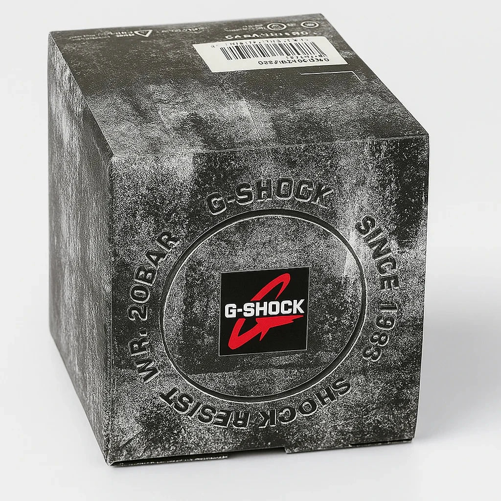 ساعة كاسيو جي-شوك معدنية براقة للرجال مع علبة هدايا ورود فاخرة