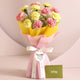 Celestial Moments Carnations Bouquet: A Blissful Symphony of Pink and Yellow