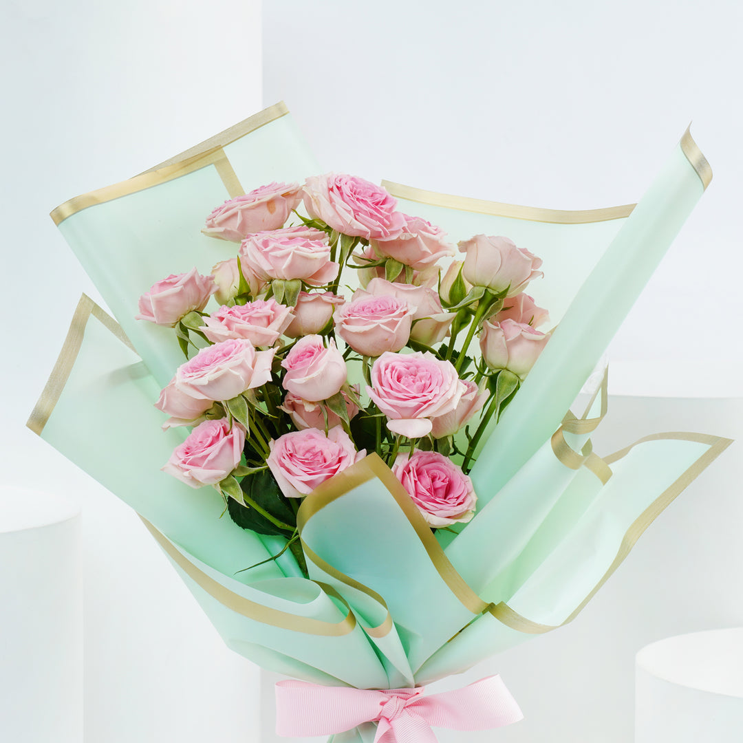 Exquisite Baby Pink Roses Bouquet - Perfect Gift for Any Occasion