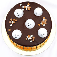 Spooky Halloween Chocolate Cake with Ghost Toppers