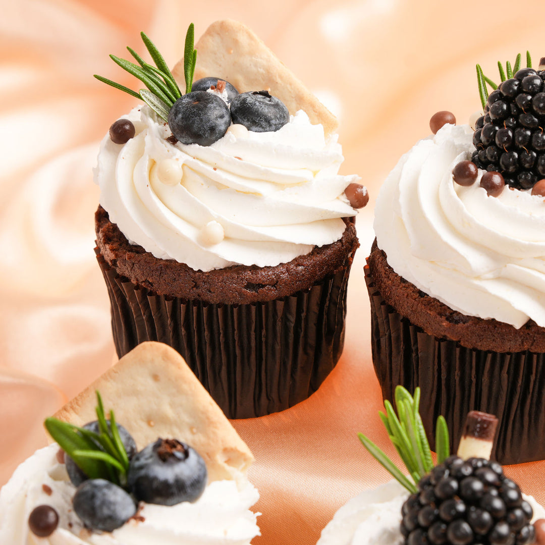 Gourmet Chocolate Cupcakes with Cream Cheese Frosting - 6 Pieces