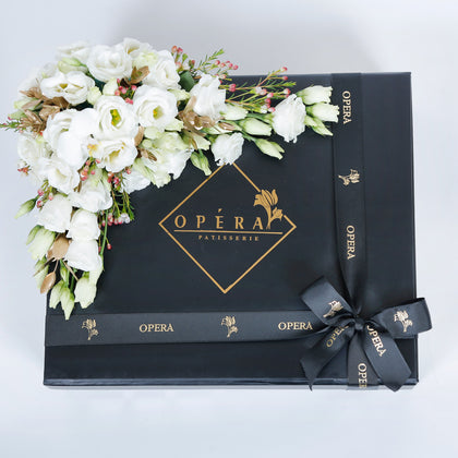 Opera Patisserie-Chocolates Delight Duo Box | White Floral Decor