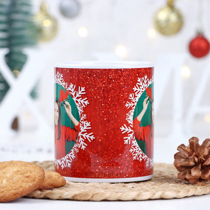 Personalized Christmas Bliss Ceramic Mug - Festive Design