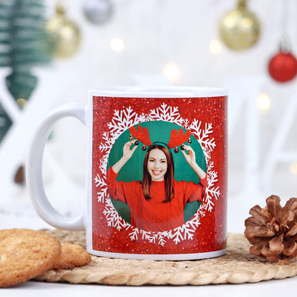 Personalized Christmas Bliss Ceramic Mug - Festive Design
