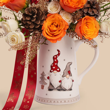 Christmas Festive Bloom Jug - A Joyful Floral Celebration