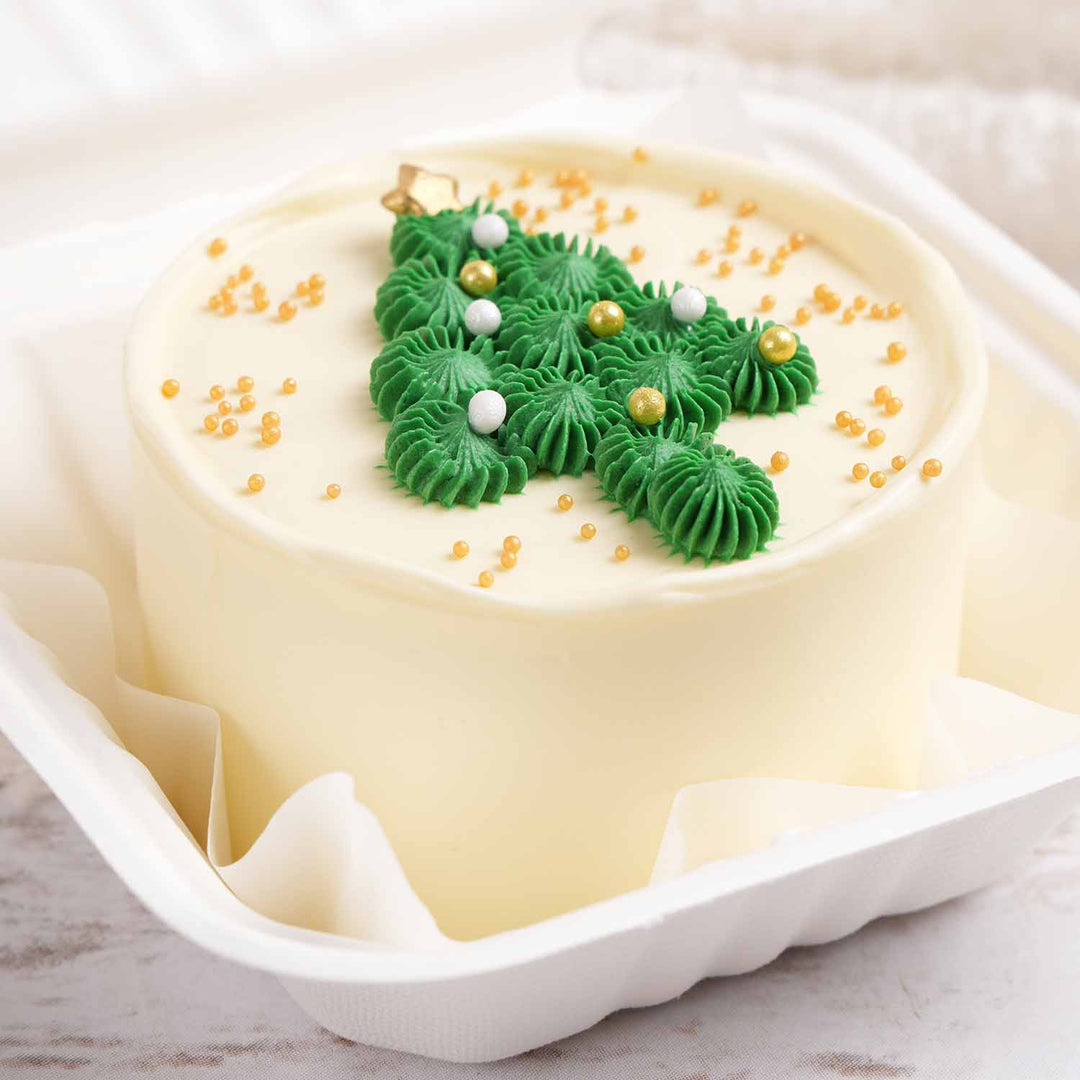Festive Christmas Tree Theme Bento Cake - Perfect for Two