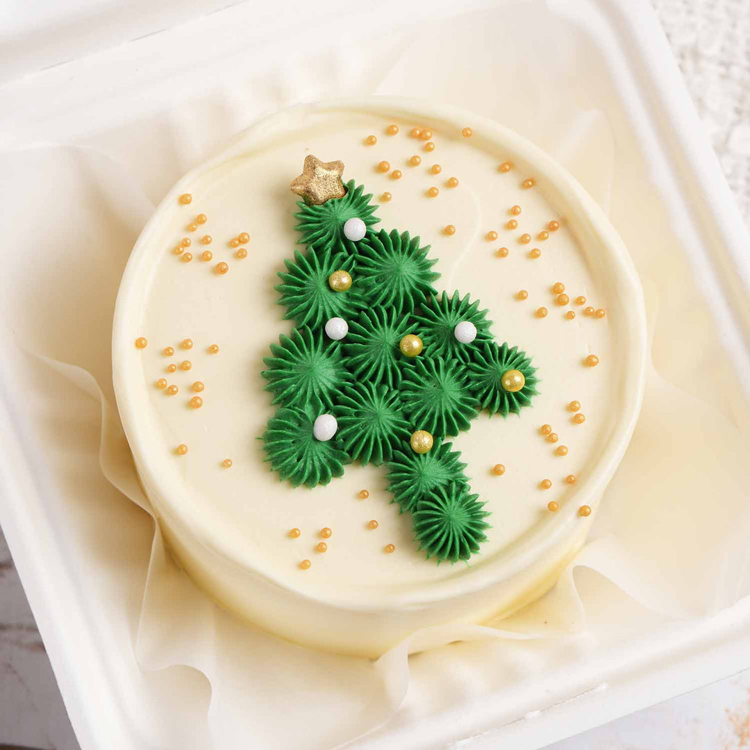 Festive Christmas Tree Theme Bento Cake - Perfect for Two