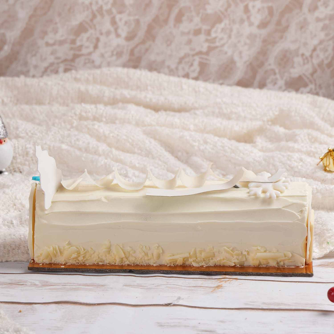 Delightful Christmas Vanilla Log Cake - A Festive 1 Kg Treat