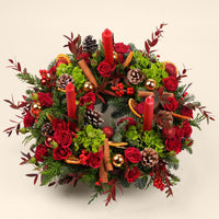 Classic Red Rose Christmas Door Wreath