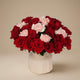Elegant Romance: Red Roses & Pink Carnations in Designer Vase