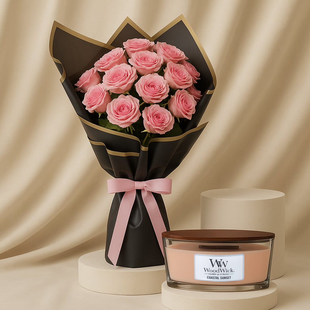 Coastal Sunset – Pink Flame Bloom Bouquet