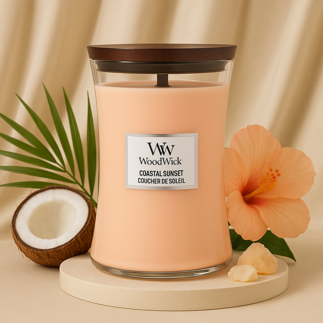 Coastal Sunset Large Hourglass – Warm Touch Hand Bouquet with Fragrant Elegance