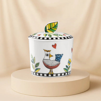 Cocorico Porcelain Espresso Cup Set (6 pcs) with Chic Sugar Bowl - Elegant French Design