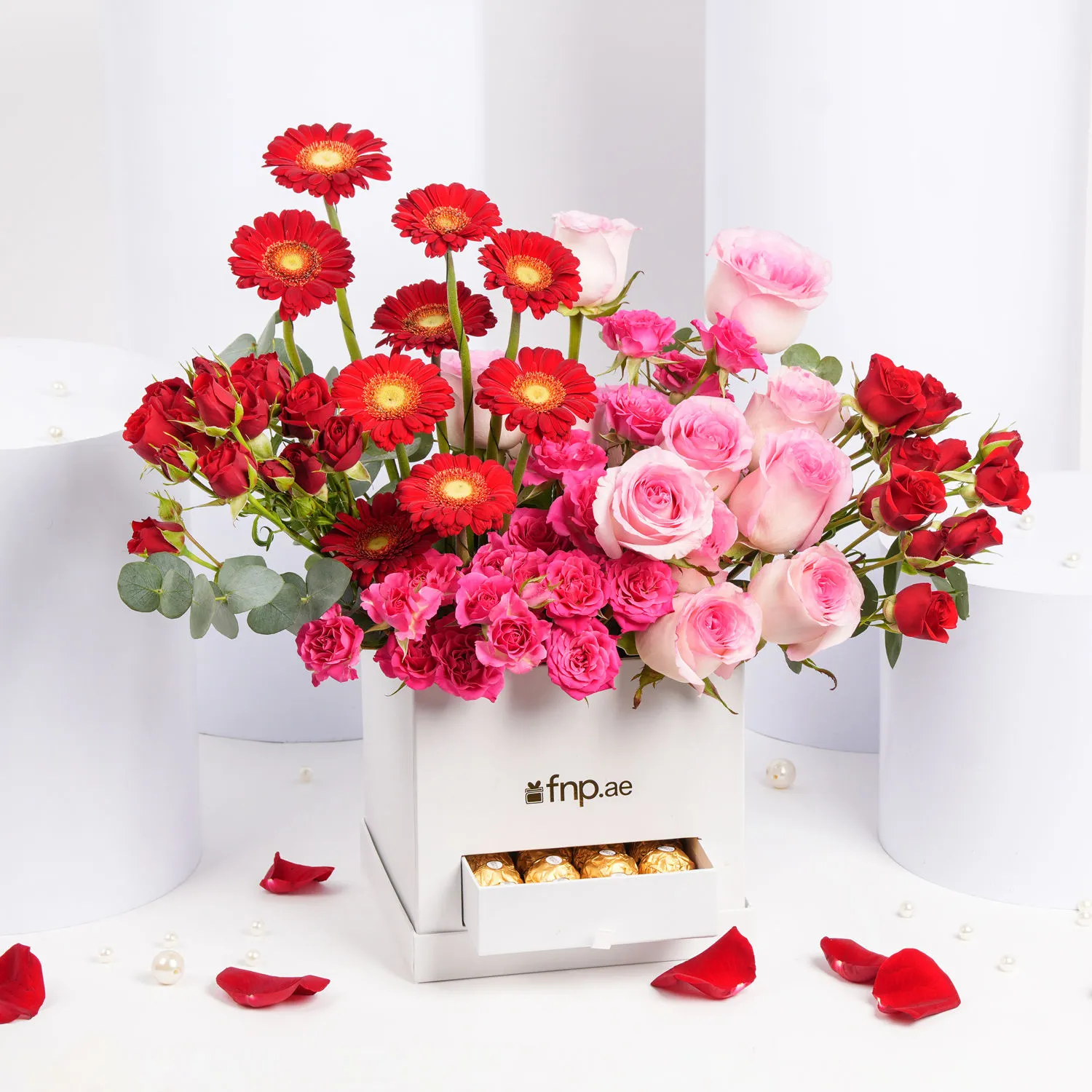 Flowers & Chocolate Box Arrangement