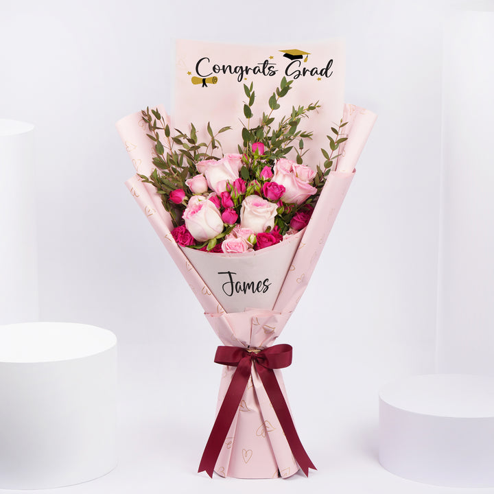 Elegant Congrats Grad Roses Bouquet - Perfect Graduation Gift