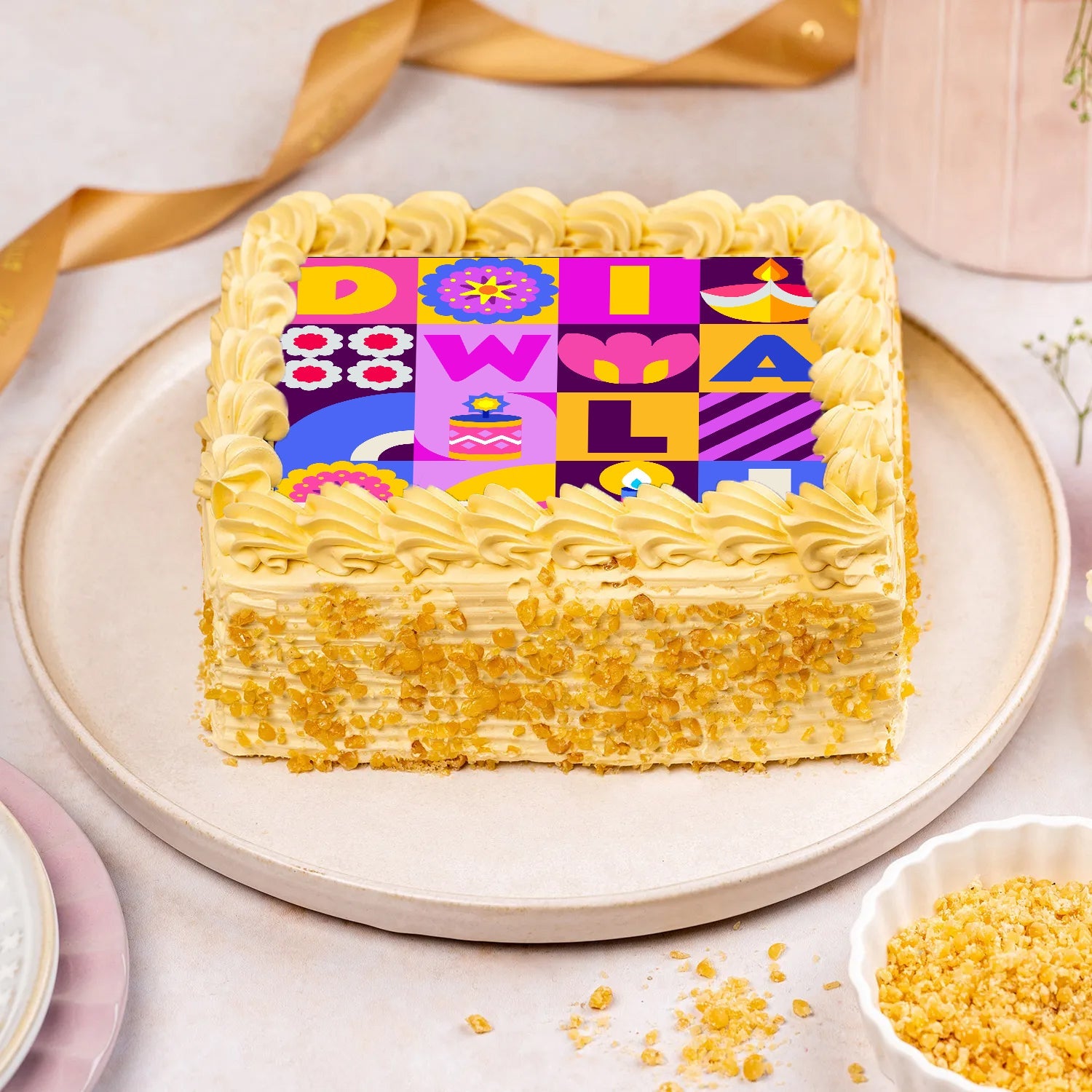 Crunchy Chocolate Diwali Cake