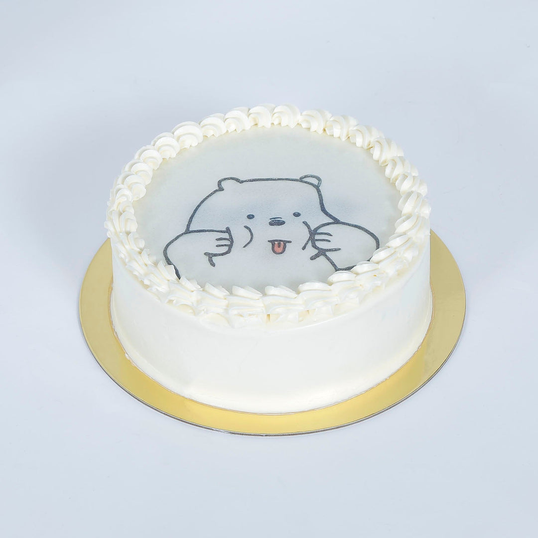 Adorable Bear Chocolate Birthday Cake with Cute Candle Design