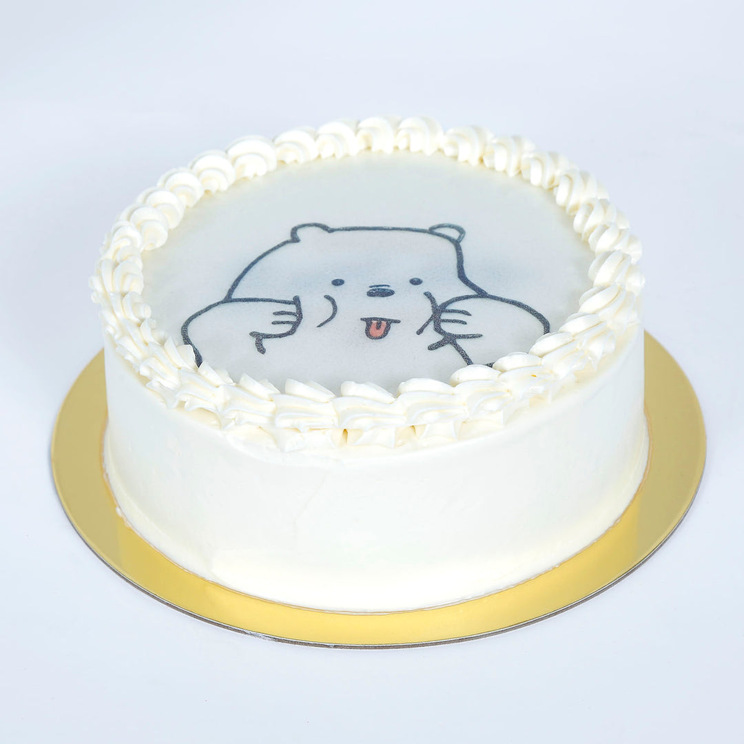 Adorable Bear Chocolate Birthday Cake with Cute Candle Design