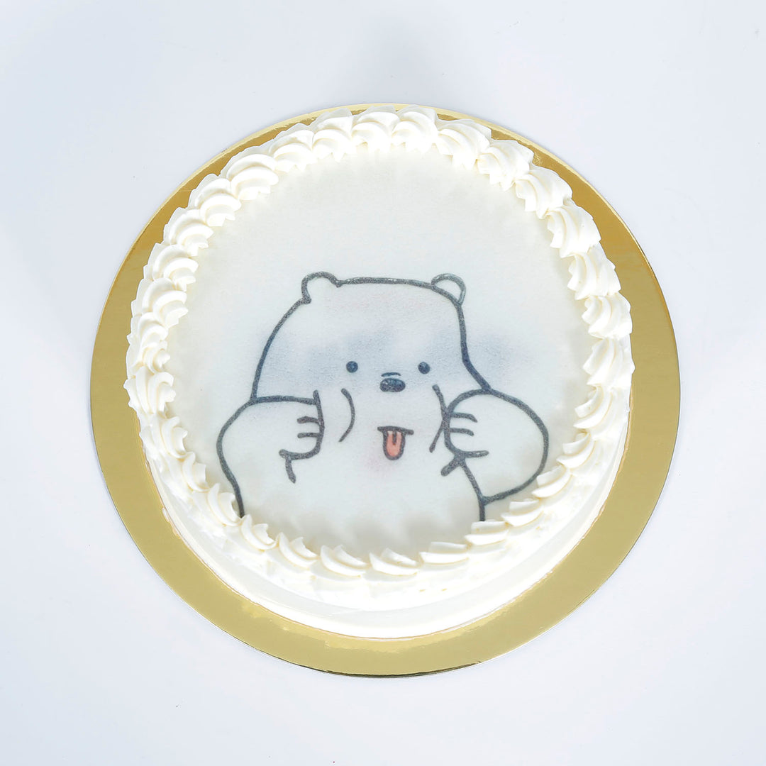 Adorable Bear Chocolate Birthday Cake with Cute Candle Design