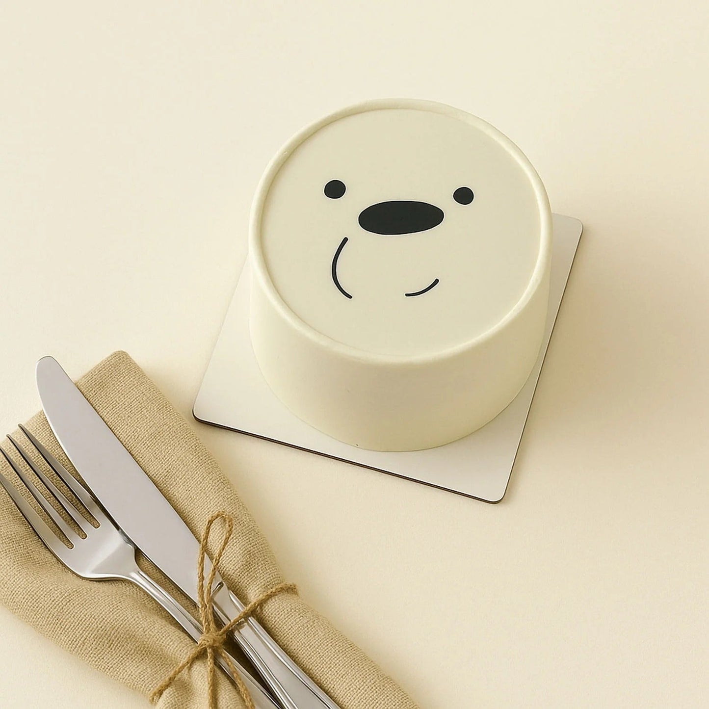 Cute White Bear Kids Cake