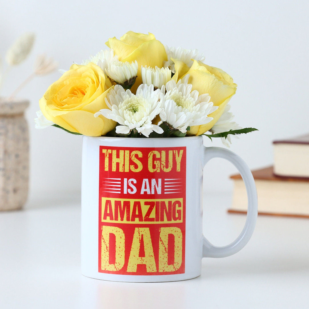 Amazing Dad's Special Rose Mug Arrangement