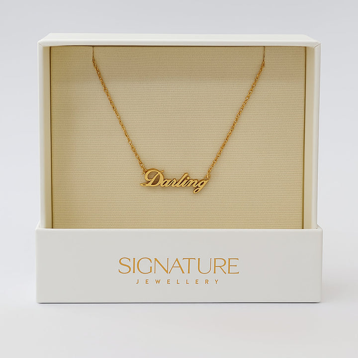 Darling Pendant Necklace - Signature Collection | Elegant Rose Gold Script Jewelry