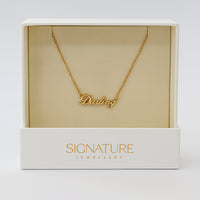 Darling Pendant Necklace - Signature Collection | Elegant Rose Gold Script Jewelry