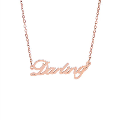 Darling Pendant Necklace - Signature Collection | Elegant Rose Gold Script Jewelry
