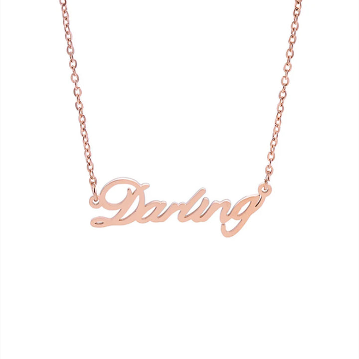 Darling Pendant Necklace - Signature Collection | Elegant Rose Gold Script Jewelry