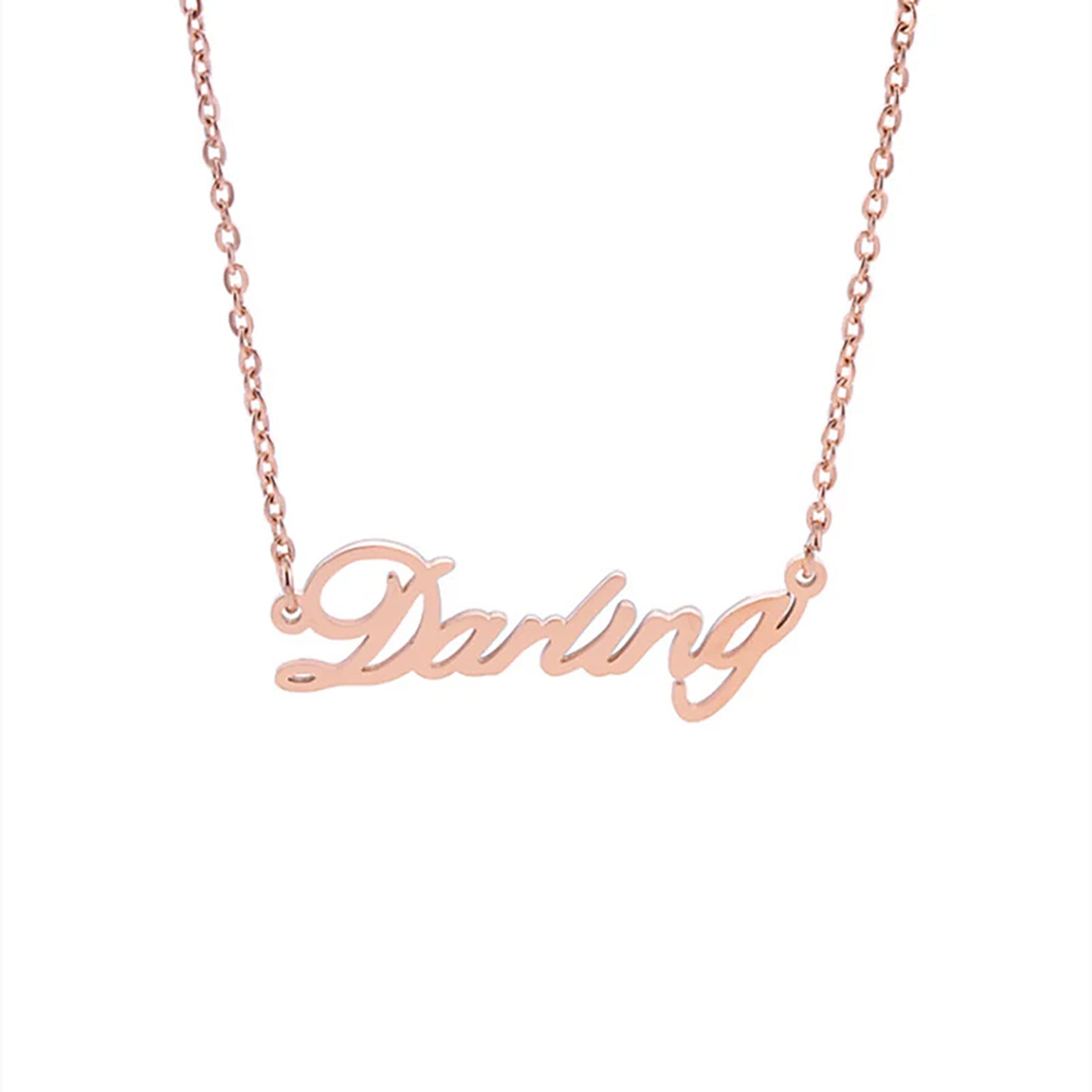 Darling Pendant Necklace - Signature Collection | Elegant Rose Gold Script Jewelry
