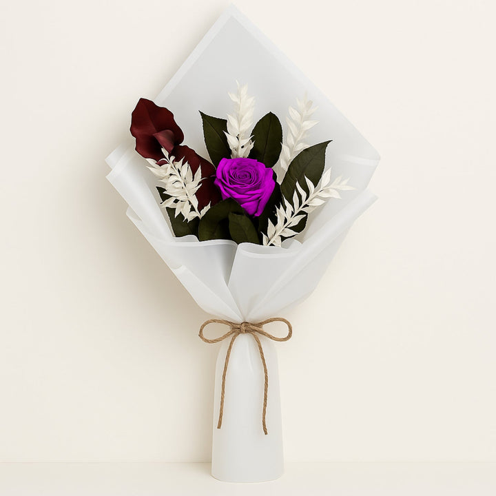 Delicate Soft Forever Purple Rose Bouquet